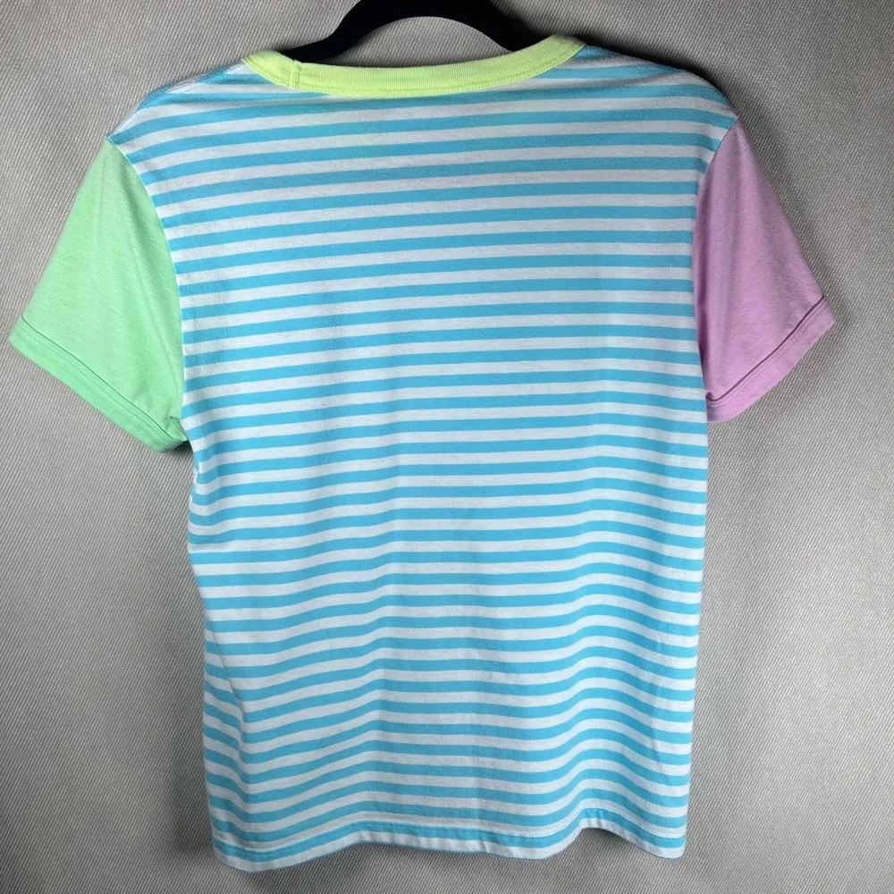 Champion Campus Ringer Stripped/Colour Block Slight Crop T-Shirt -Small in Multi - Picture 6 of 6